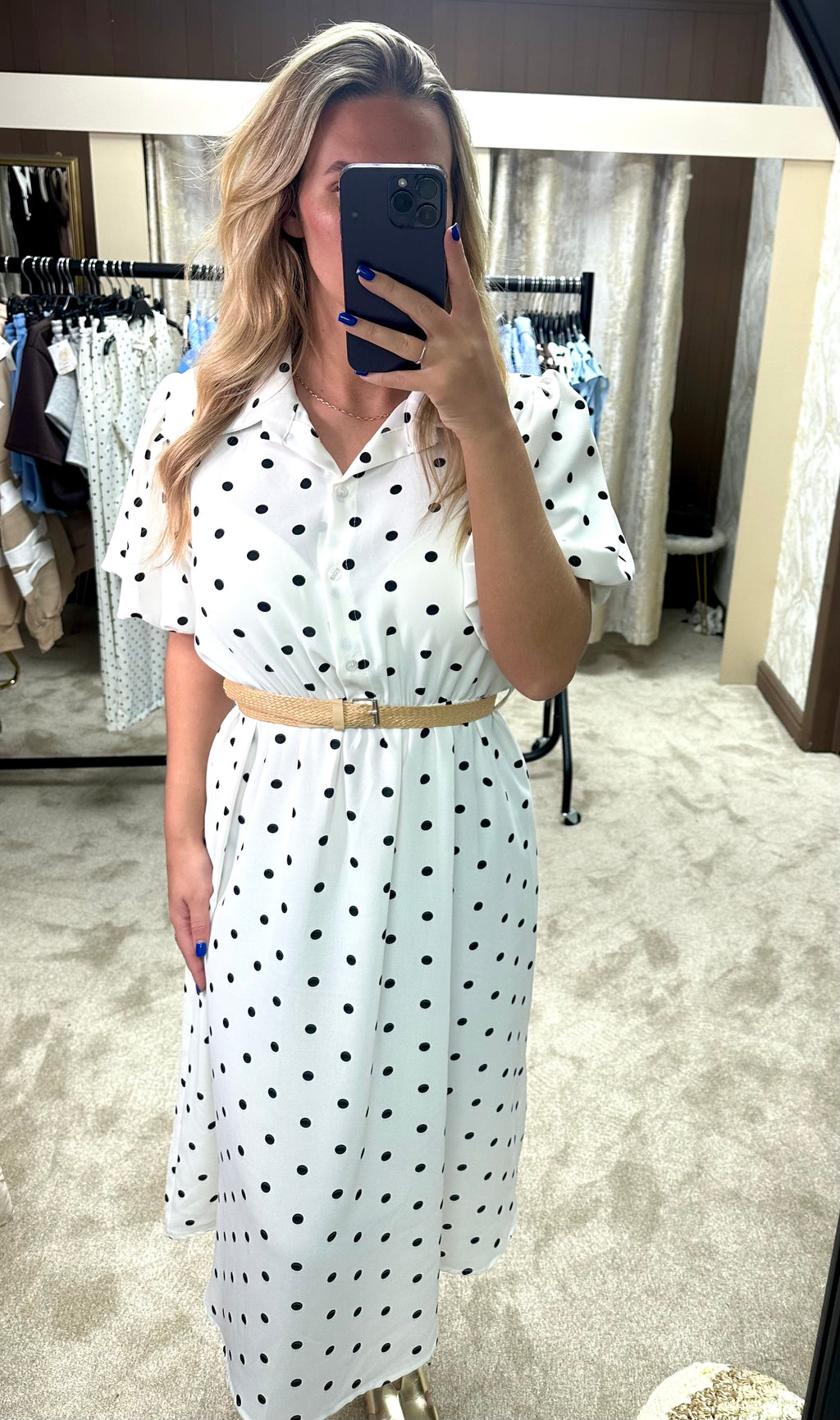 Puff Sleeve Belted Maxi Dress