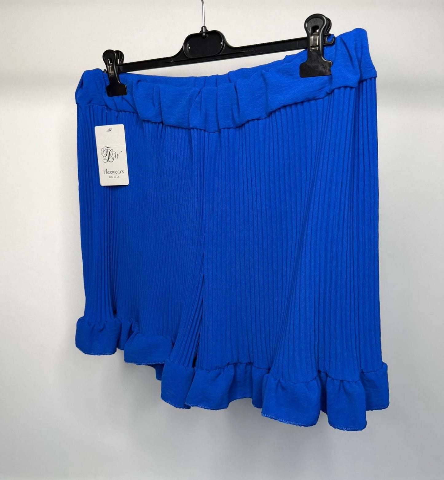 PLUS SIZE - Elasticated Pleated Frill Ruffle Shorts