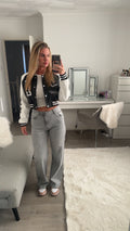Premium Denim Wide Leg Stretchy Jeans - Grey