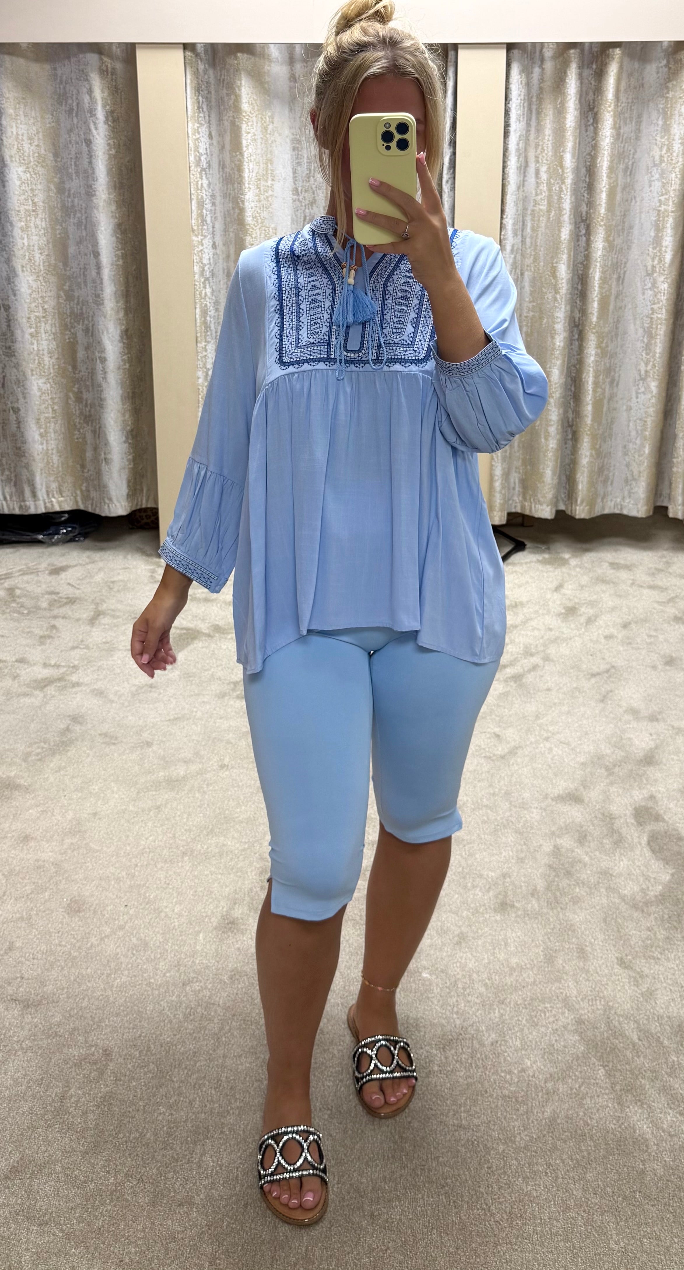 Boho Embroidered Detail Oversized Blouse