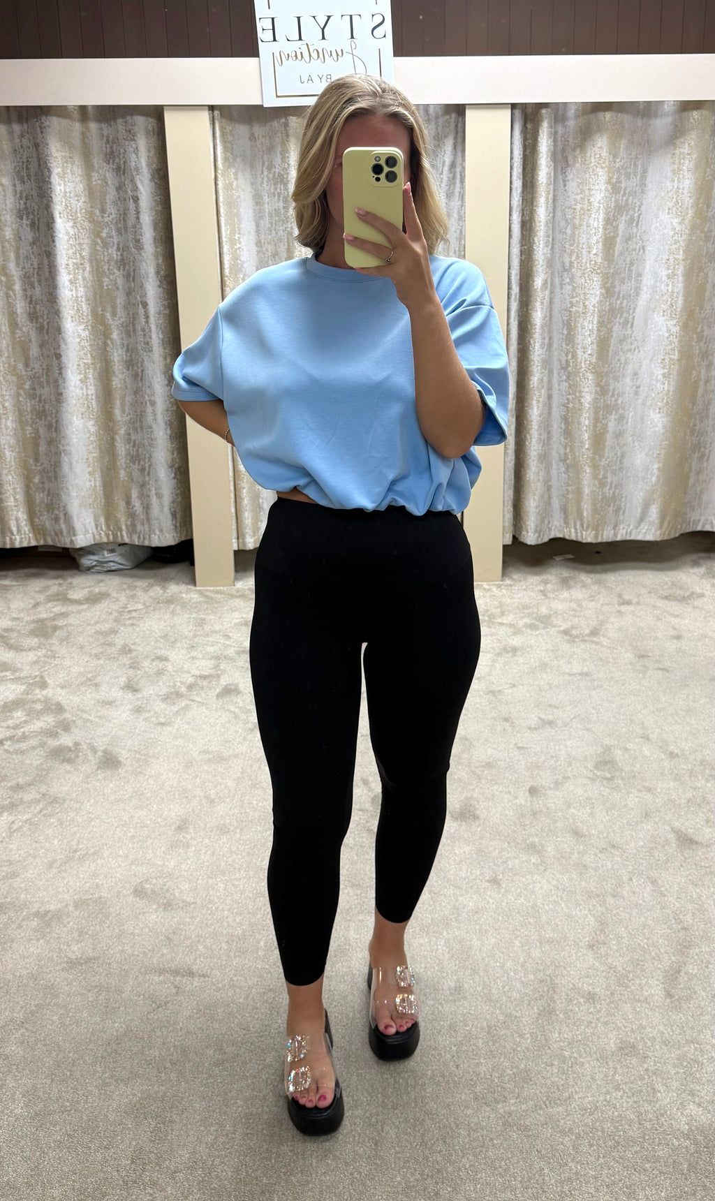 Bubble Hem Elasticated Cropped Scuba Top
