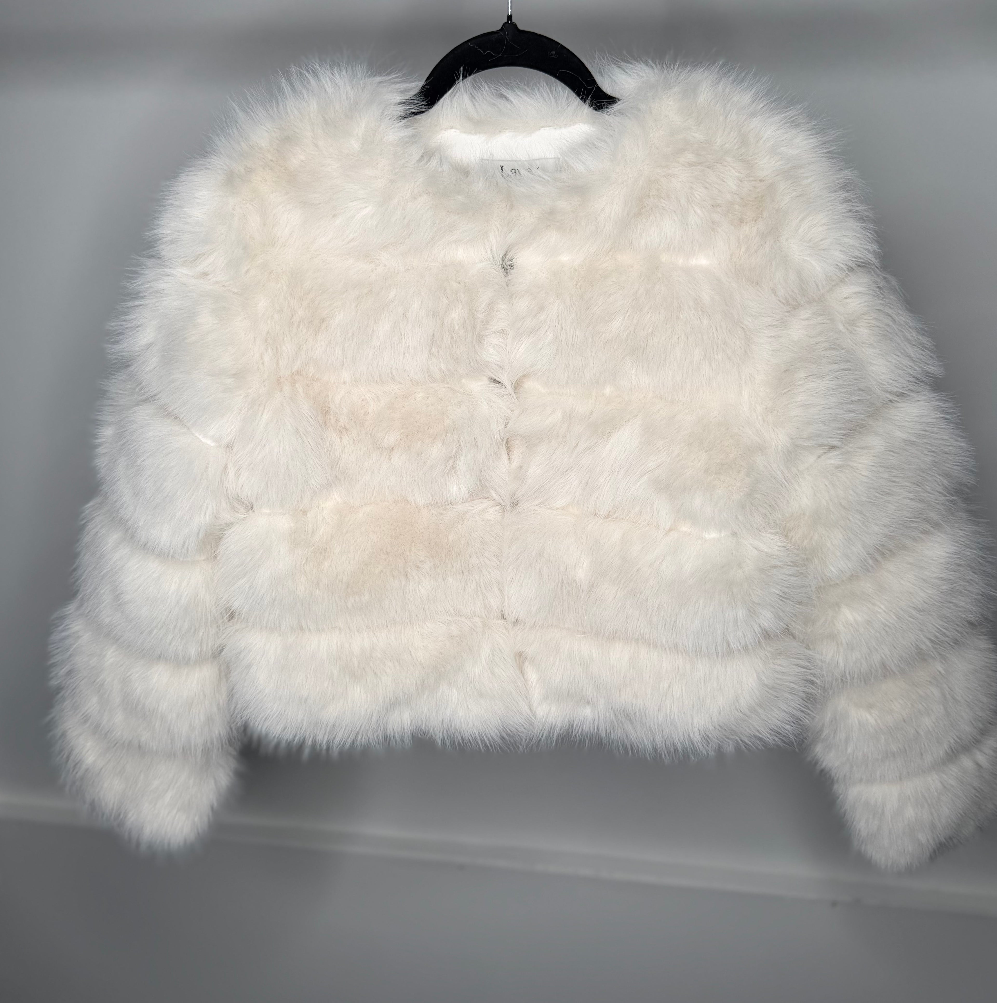 LUXE White Ultra Fine Faux Fur Jacket