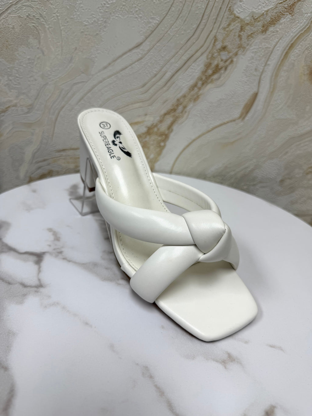 Knot Detail Comfy Mule - White