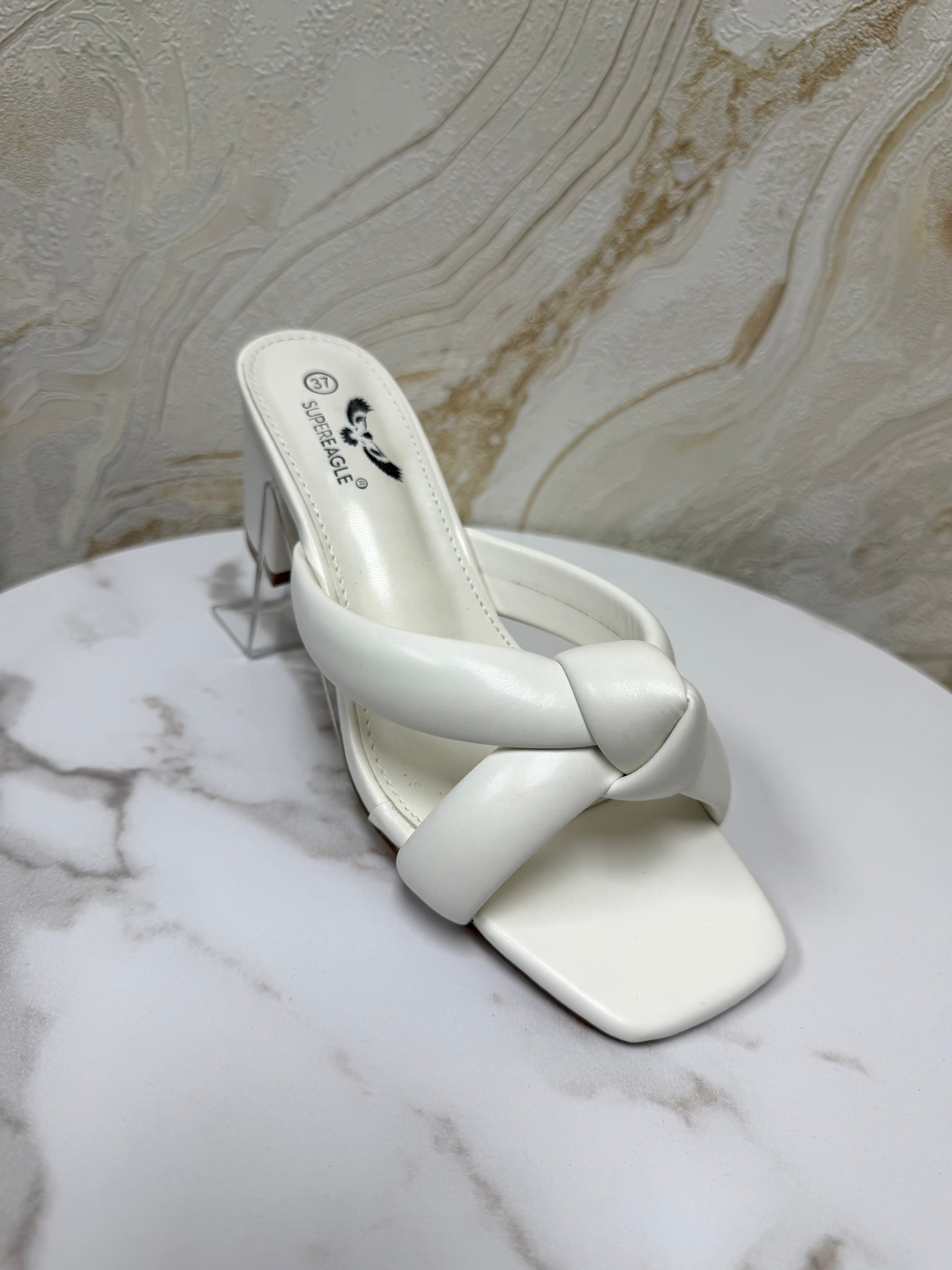 Knot Detail Comfy Mule - White