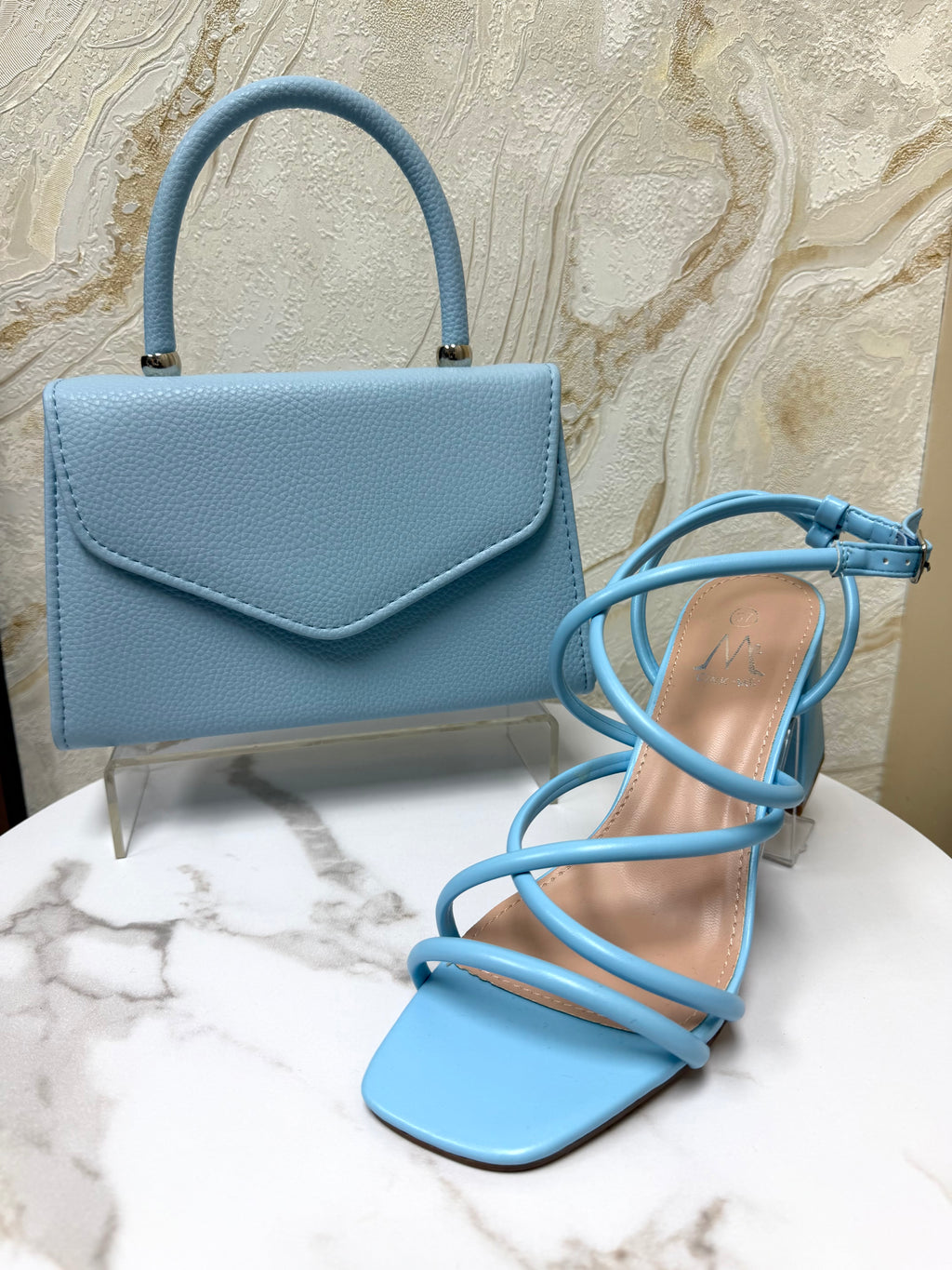 Top Handle Envelope Bag - Baby Blue