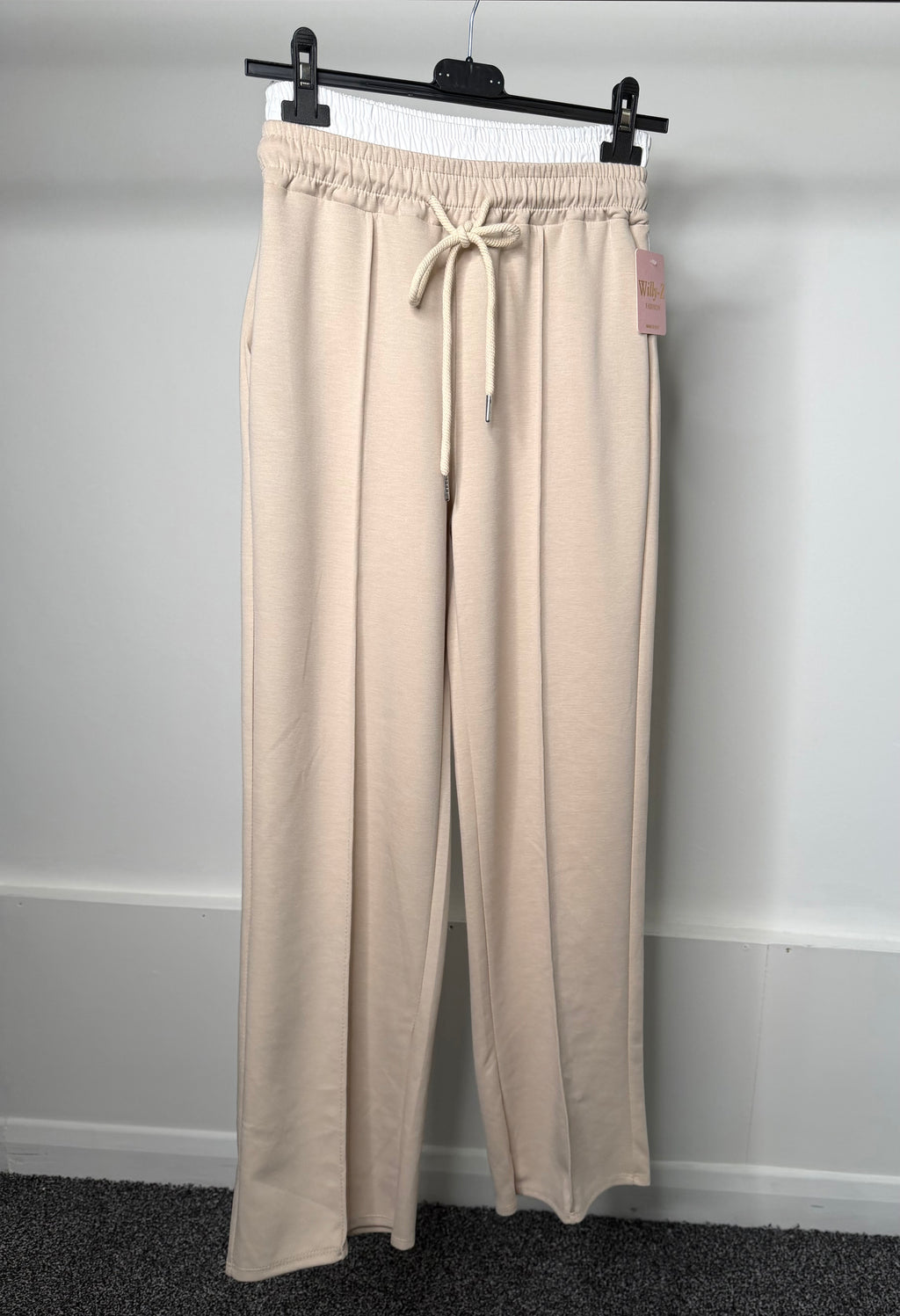 Z Inspired White Trim Waistband Elasticated Lined Jogging Bottoms