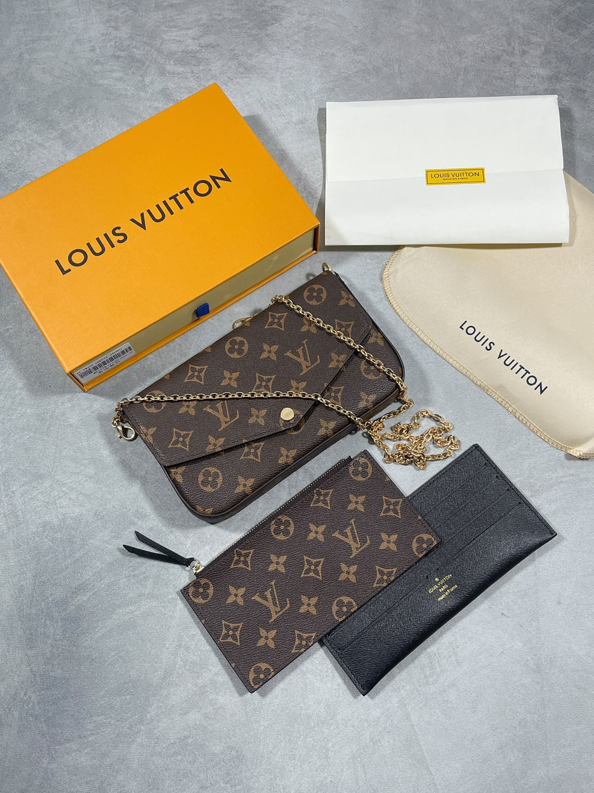 Louis Vuitton Inspired 3 Piece Bag - Brown & Black