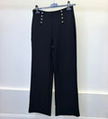Black Soft Scuba Formal Trousers With Silver Stud Detail