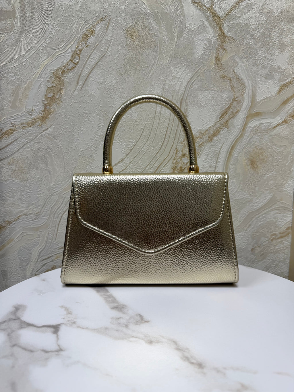 Top Handle Envelope Bag - Metallic Gold