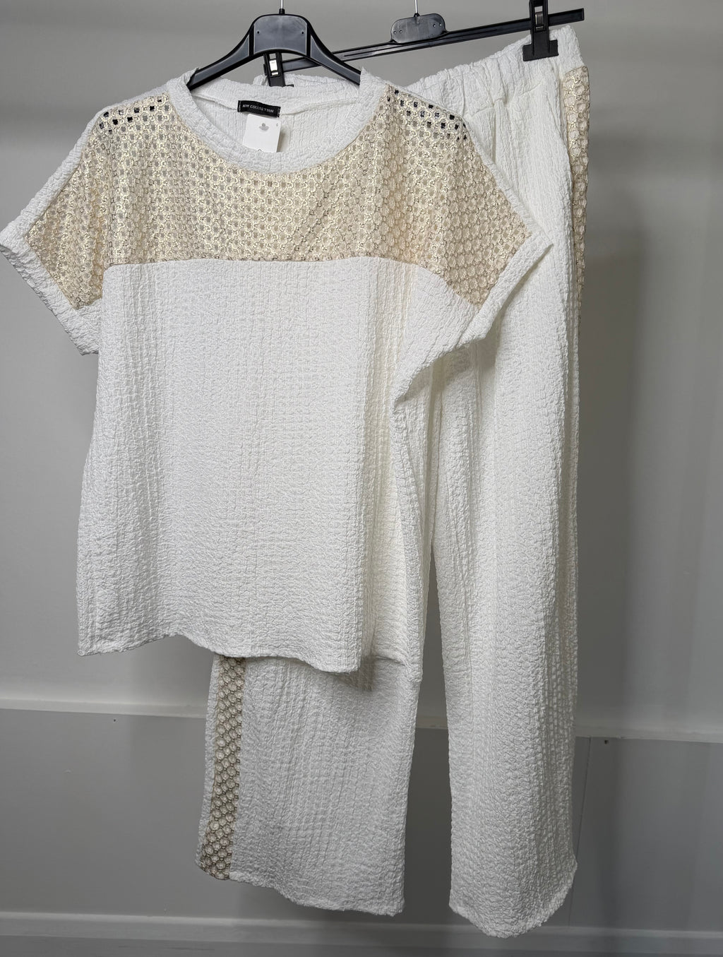 Gold Metallic Detail Cheesecloth Co Ord