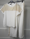 Gold Metallic Detail Cheesecloth Co Ord