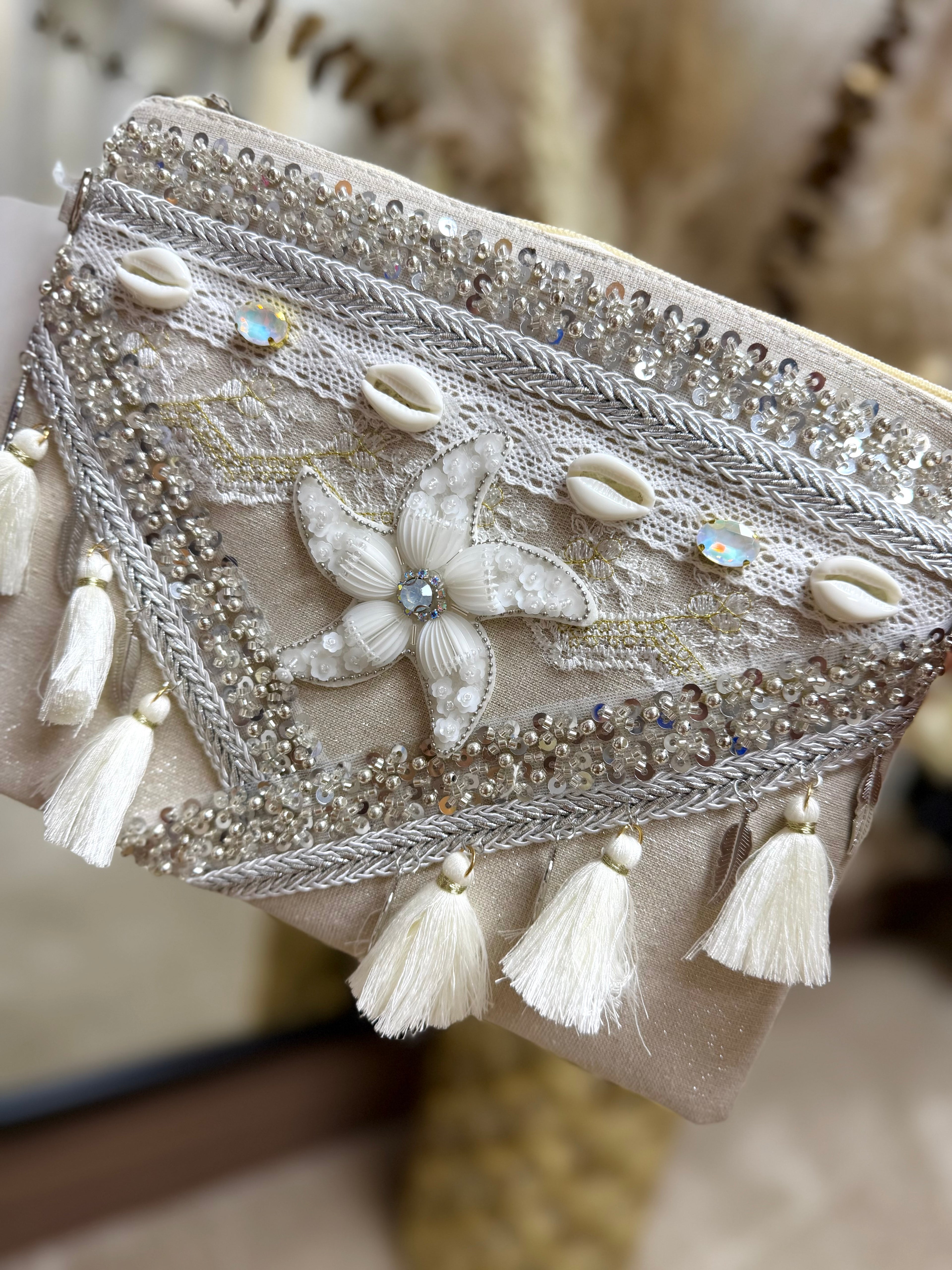 Embellished Boho Clutch Bag - Starfish