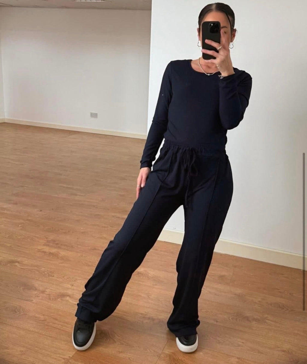 Bodysuit & Ribbed Detail Elasticated Lined Bottoms Co Ord