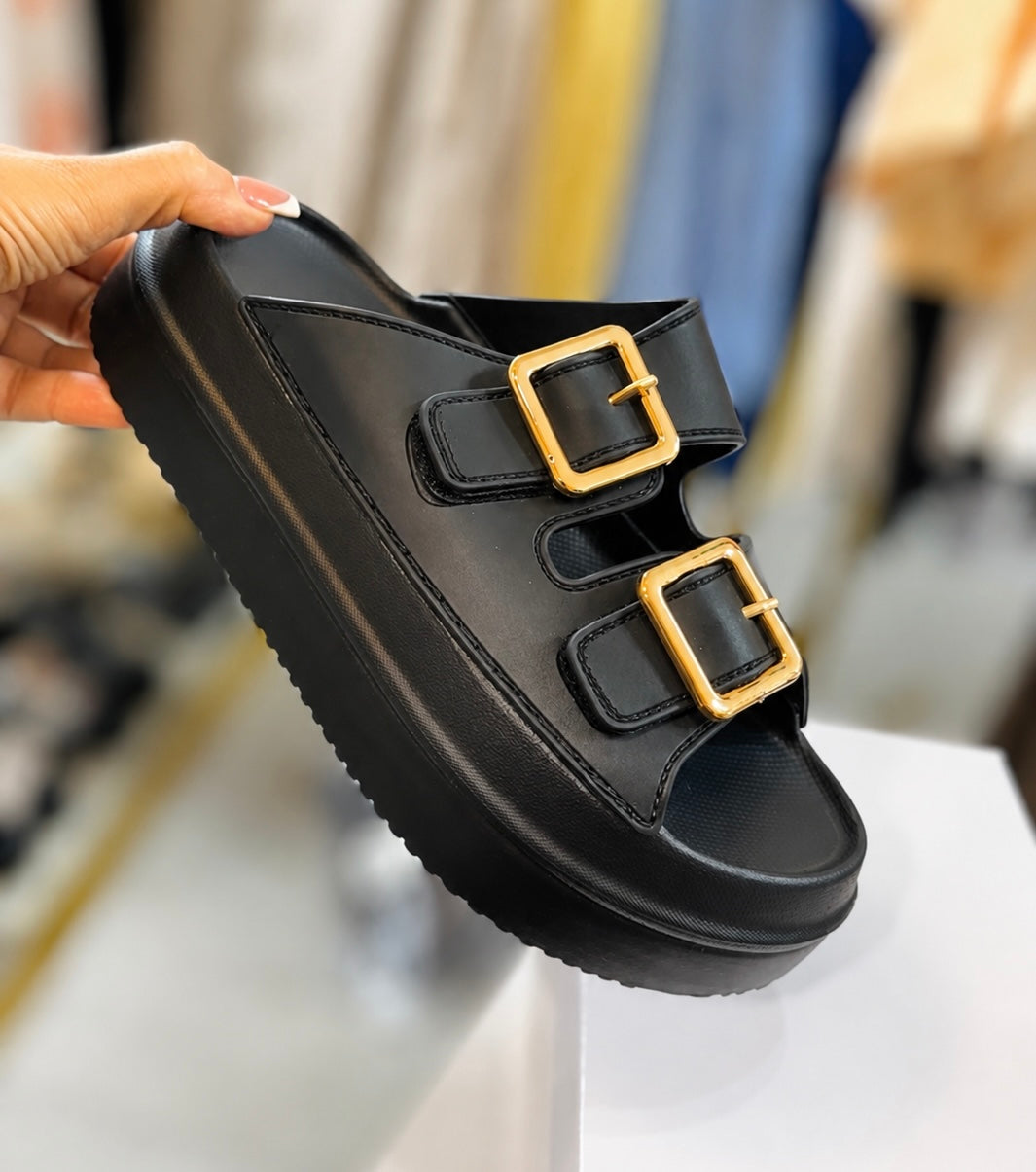 Chunky & Comfy Platform Buckle Sliders