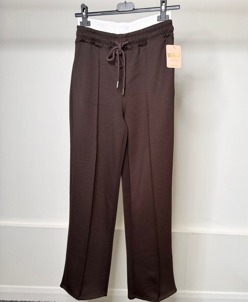 Z Inspired White Trim Waistband Elasticated Lined Jogging Bottoms