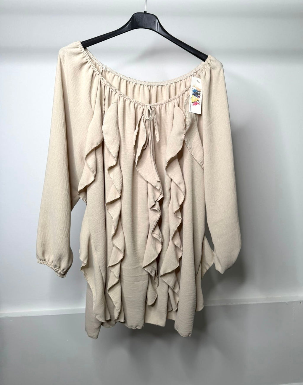 PLUS SIZE - Vertical Frill Detail Elasticated Blouse