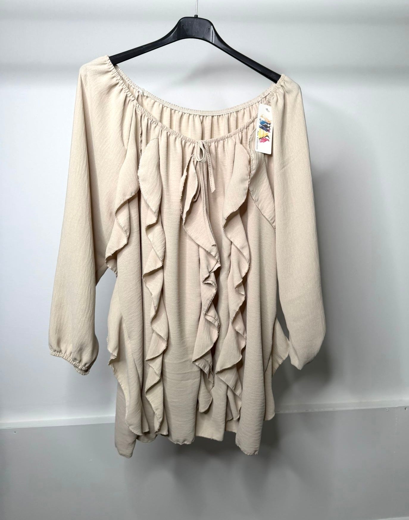 PLUS SIZE - Vertical Frill Detail Elasticated Blouse