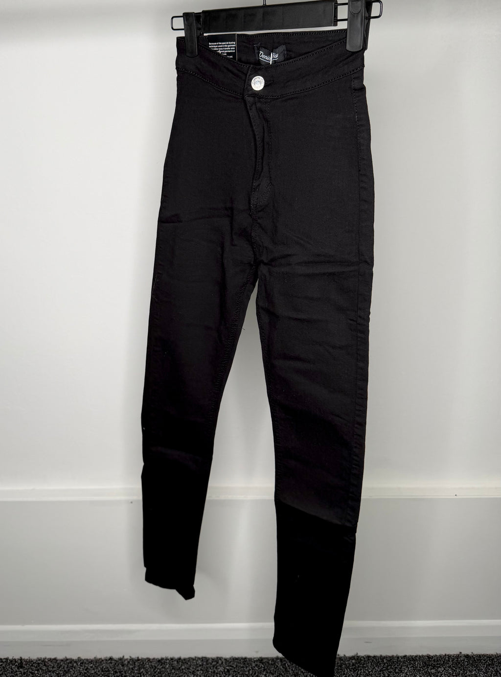 Skinny Fit High Waisted Stretchy Jeans - Black