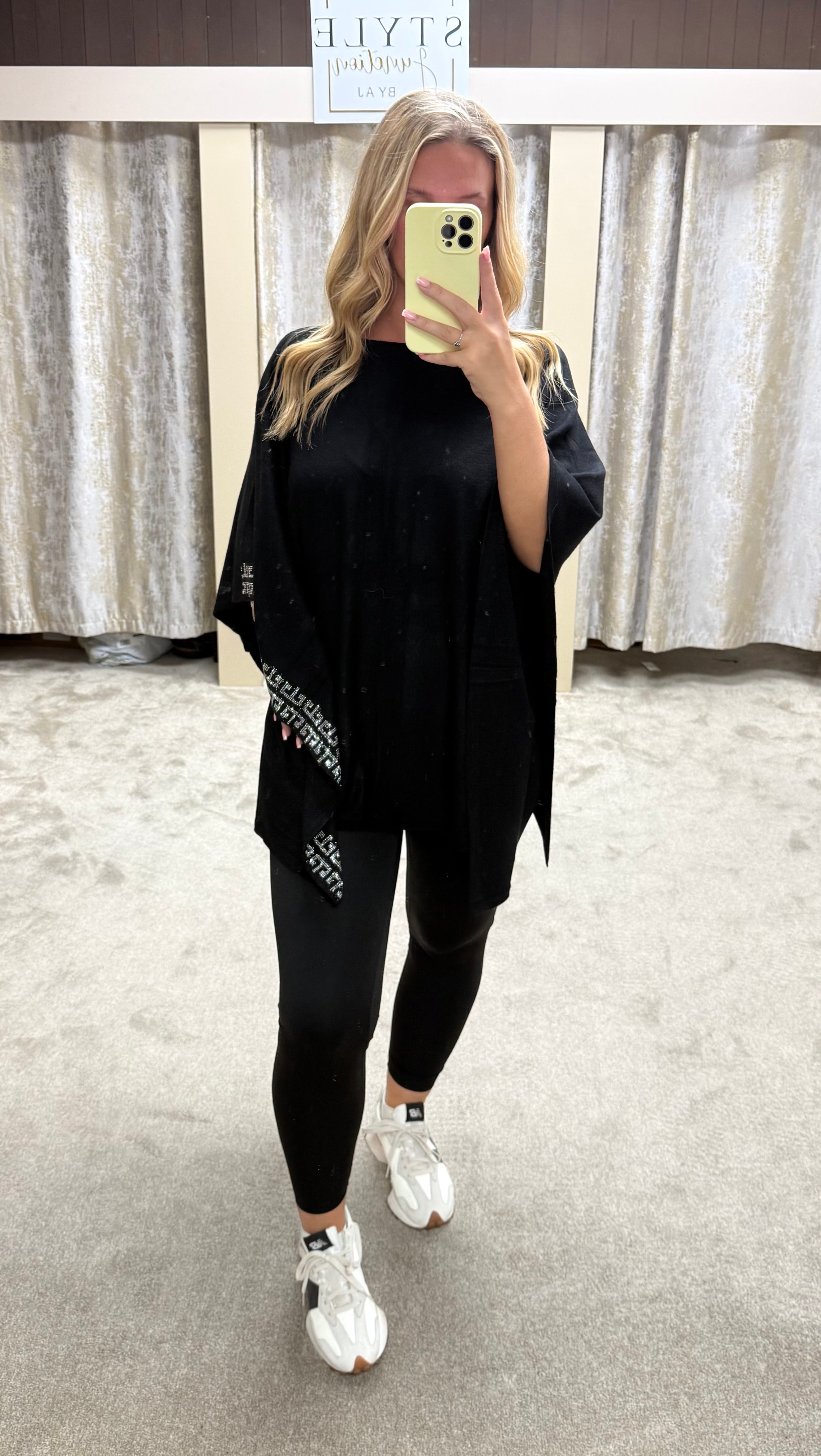 Diamanté Trim Detail Poncho