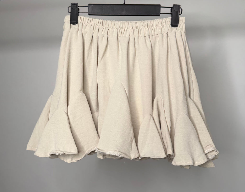 Elasticated Pleated Ruffle Skort