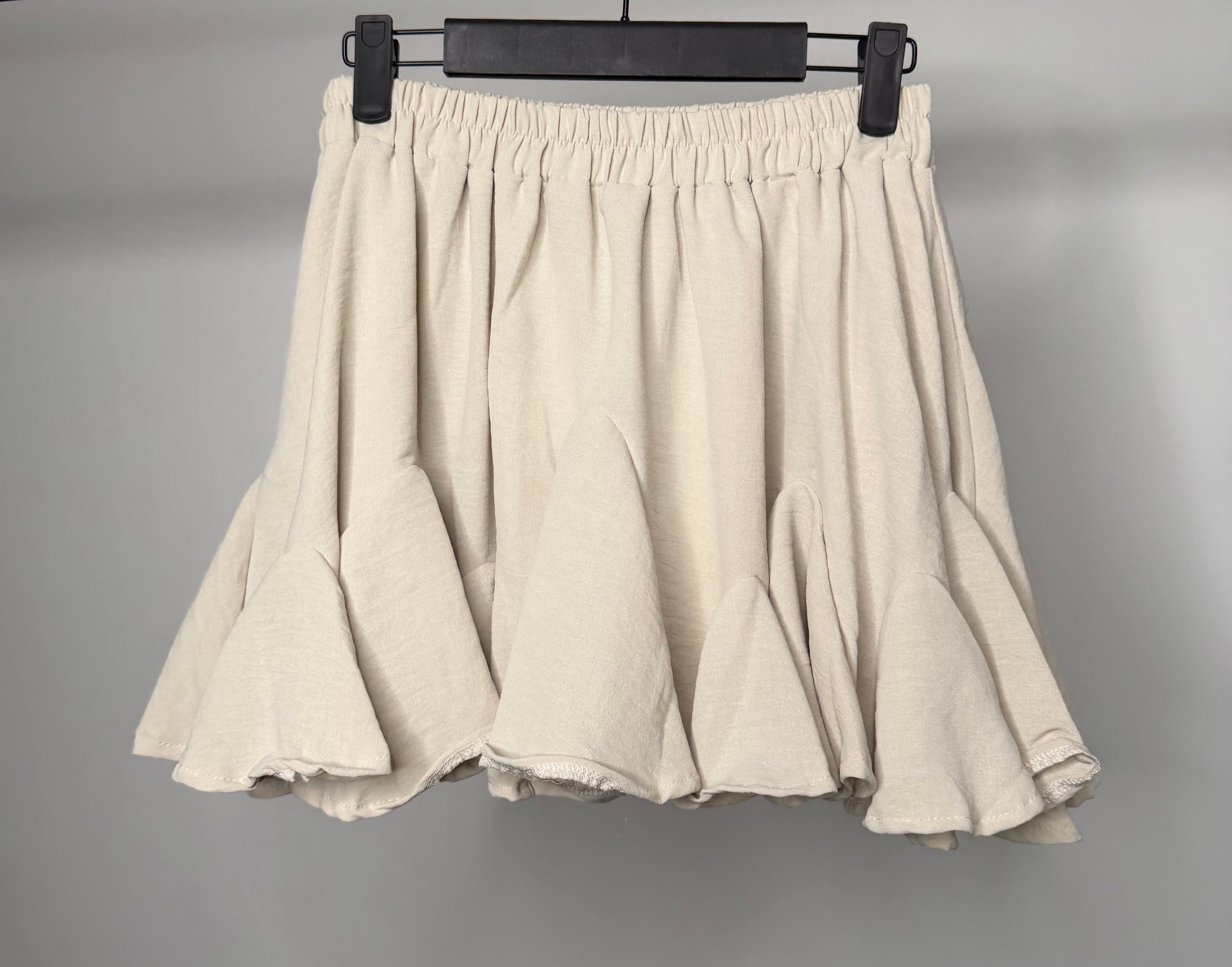 Elasticated Pleated Ruffle Skort