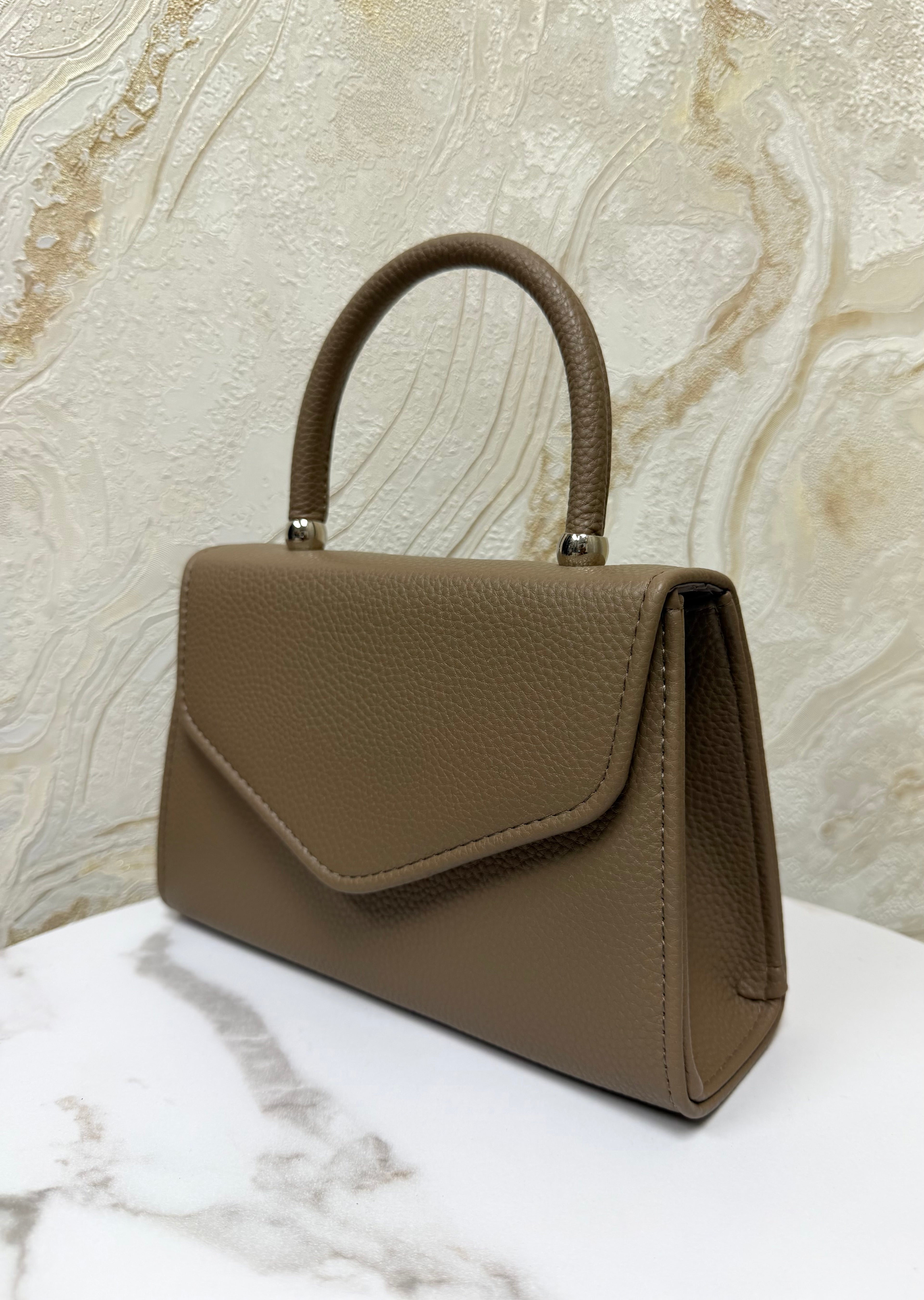 Top Handle Envelope Bag - Taupe