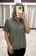 Rose Fastening Detail Blouse