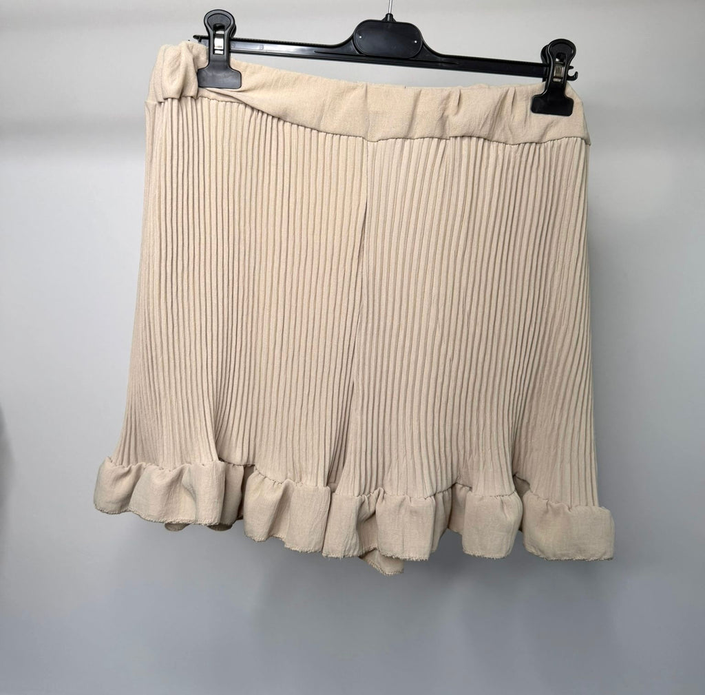PLUS SIZE - Elasticated Pleated Frill Ruffle Shorts