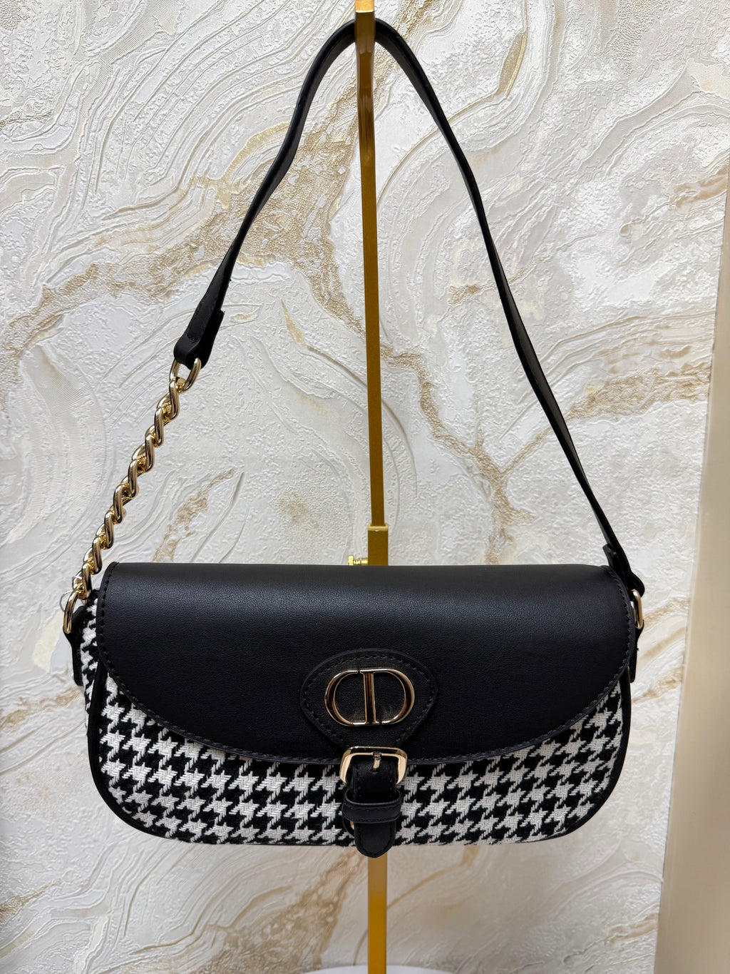Dior Inspired Dog Tooth Tweed Bag