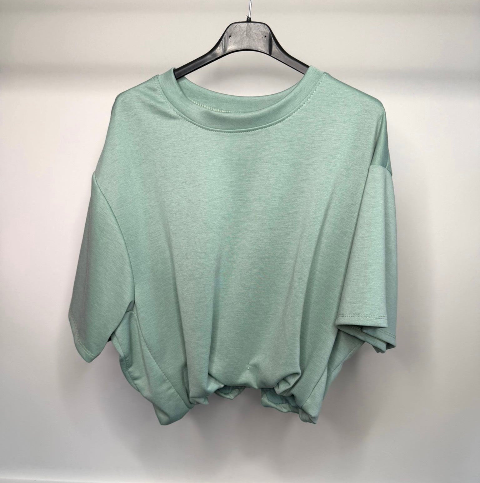 Bubble Hem Cropped Scuba Top