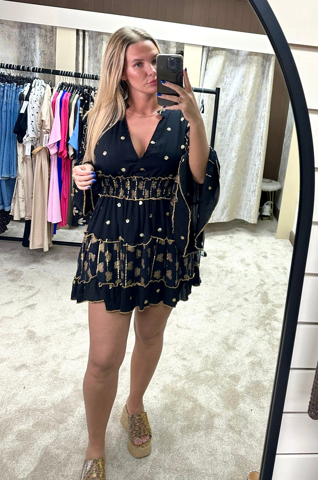 Embellished Bohemian Elasticated Waist Dress