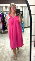 Twisted Strap Detail V Neck Dress