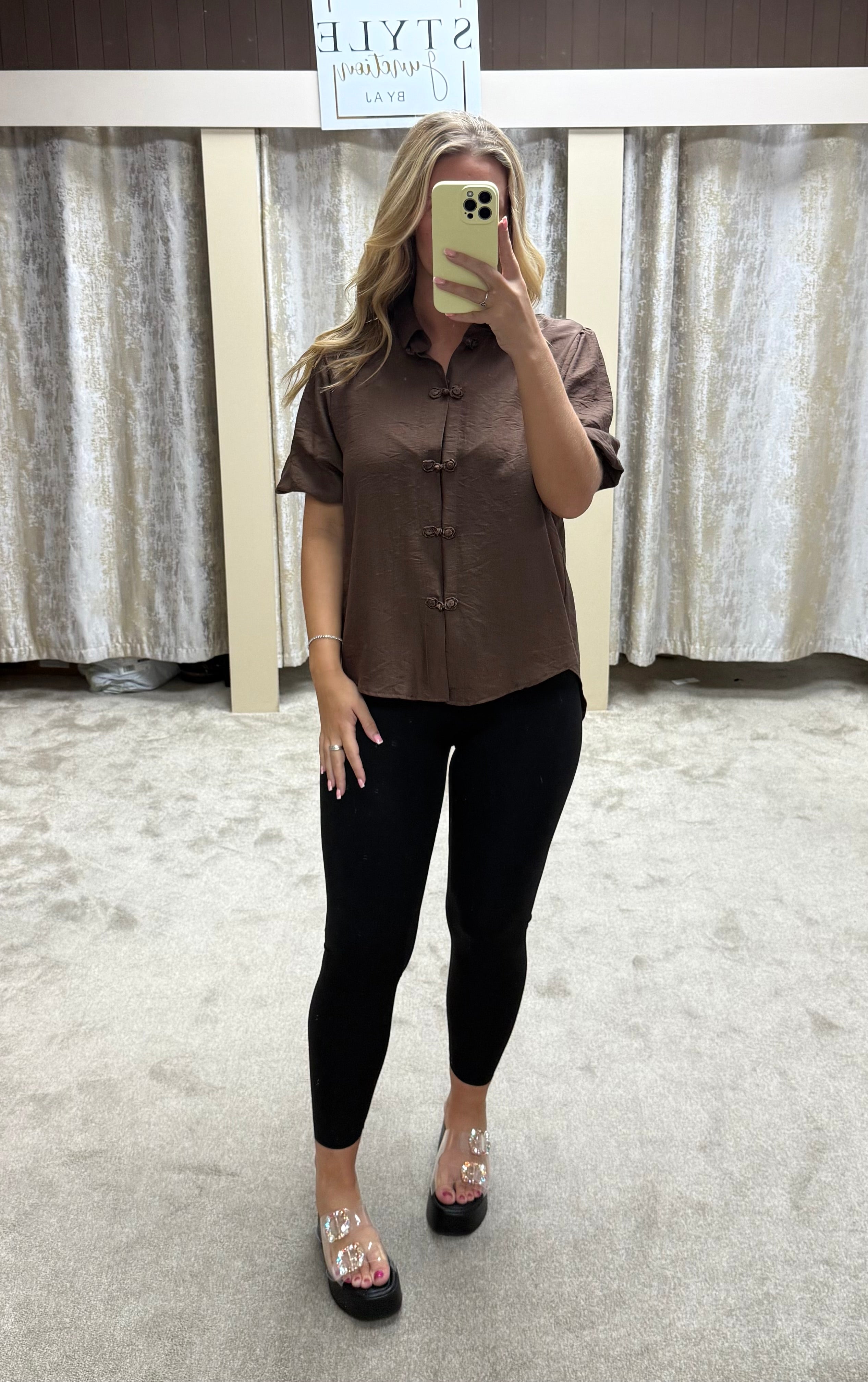 Rose Fastening Detail Blouse