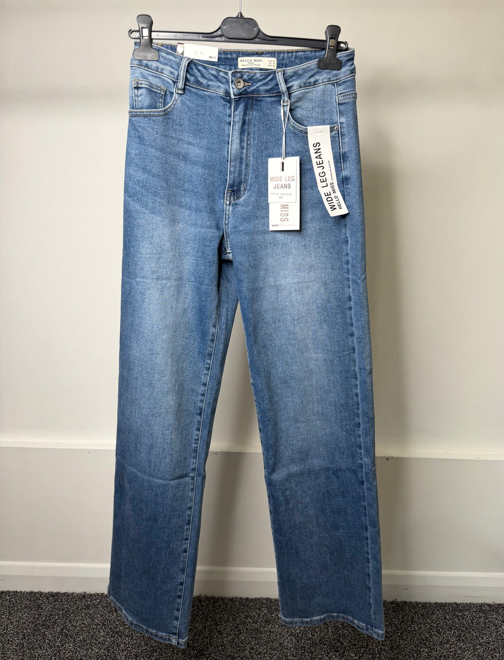 Premium Denim Wide Leg Stretchy Jeans - Dark Blue