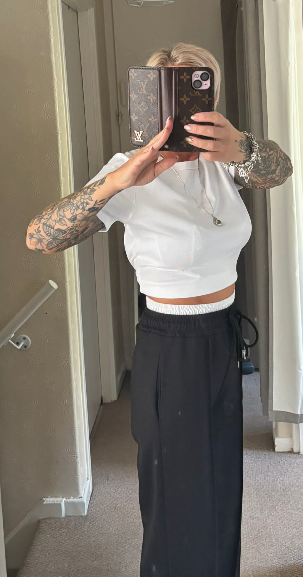 Z Inspired White Trim Waistband Elasticated Lined Jogging Bottoms