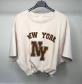 Bubble Hem Cropped Scuba Top - New York Logo
