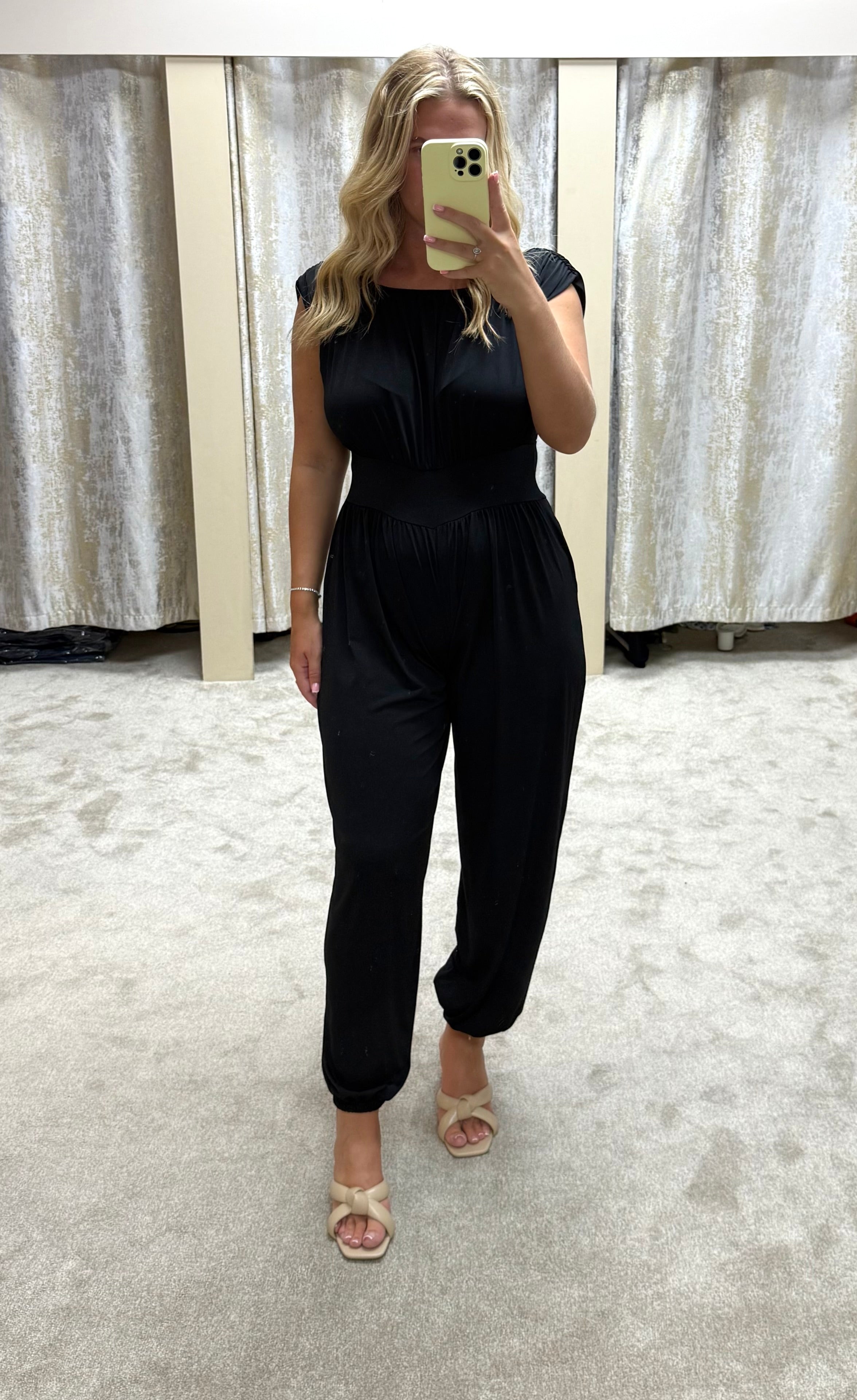 Waist Cinching Flattering Jumpsuit With Ruched Detailing