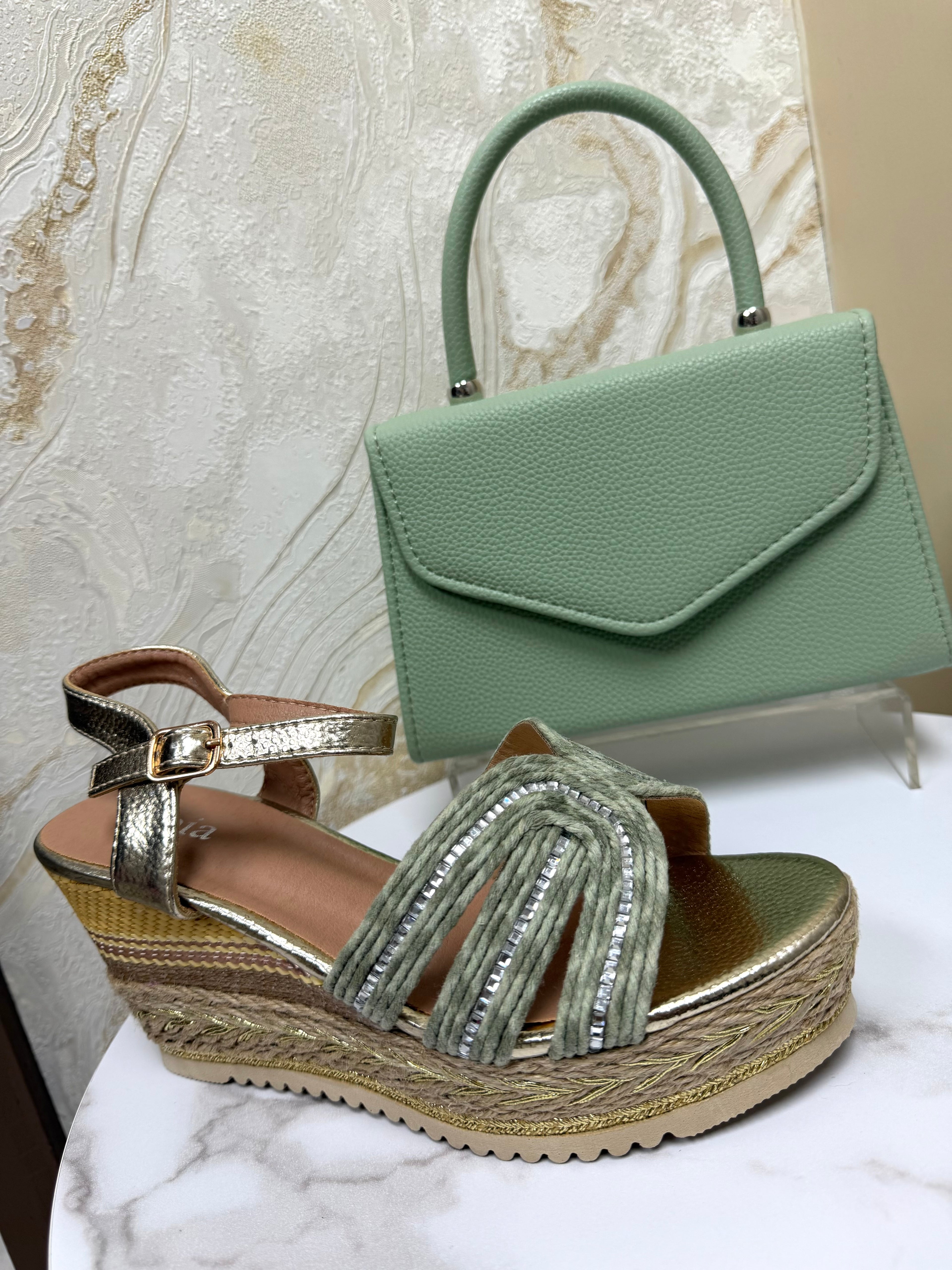 Top Handle Envelope Bag - Mint Green