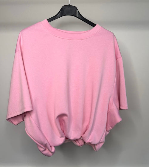 Bubble Hem Cropped Scuba Top