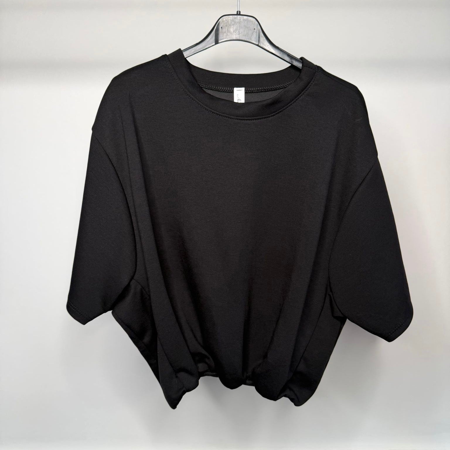 Bubble Hem Cropped Scuba Top