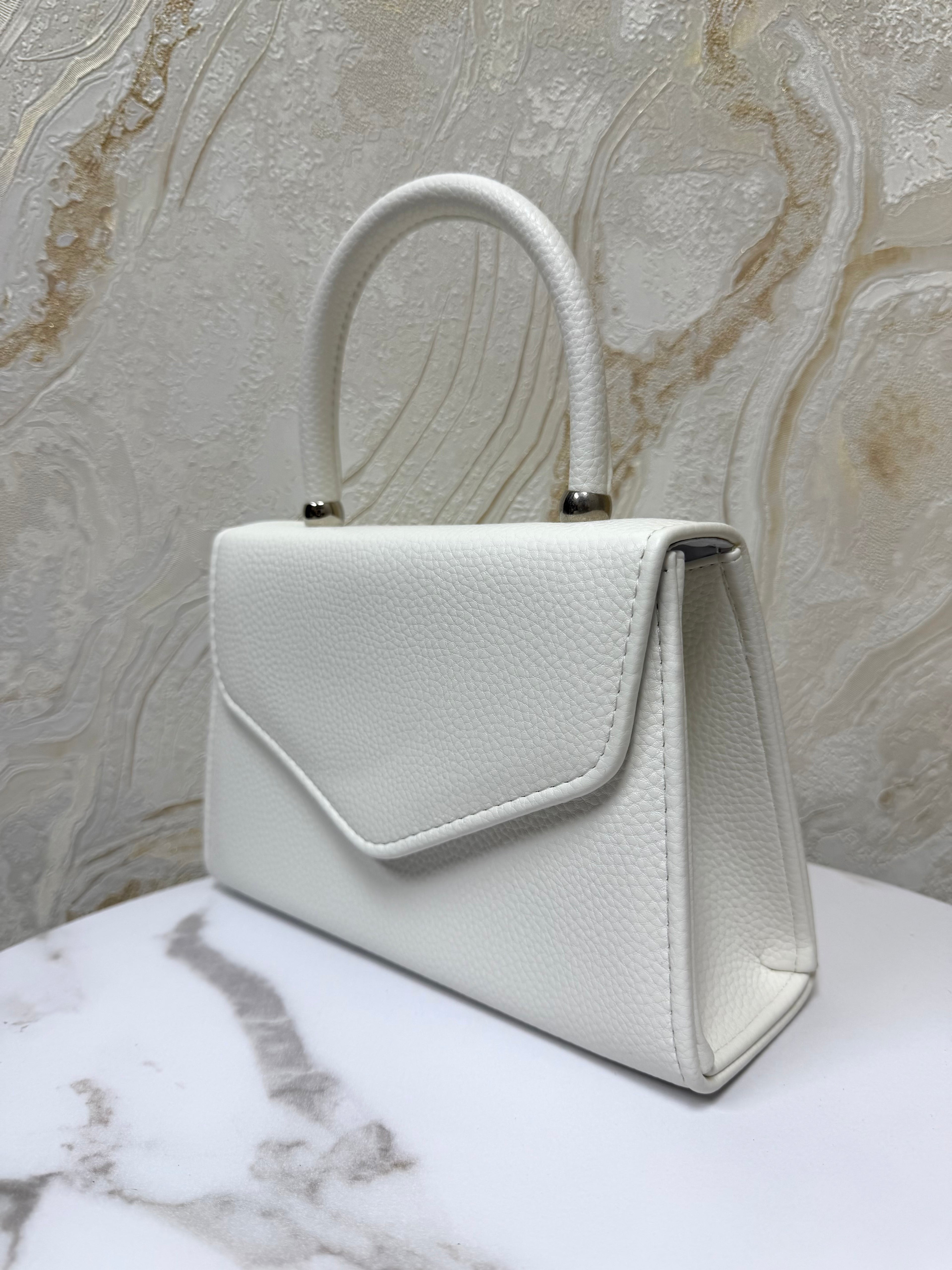 Top Handle Envelope Bag - White