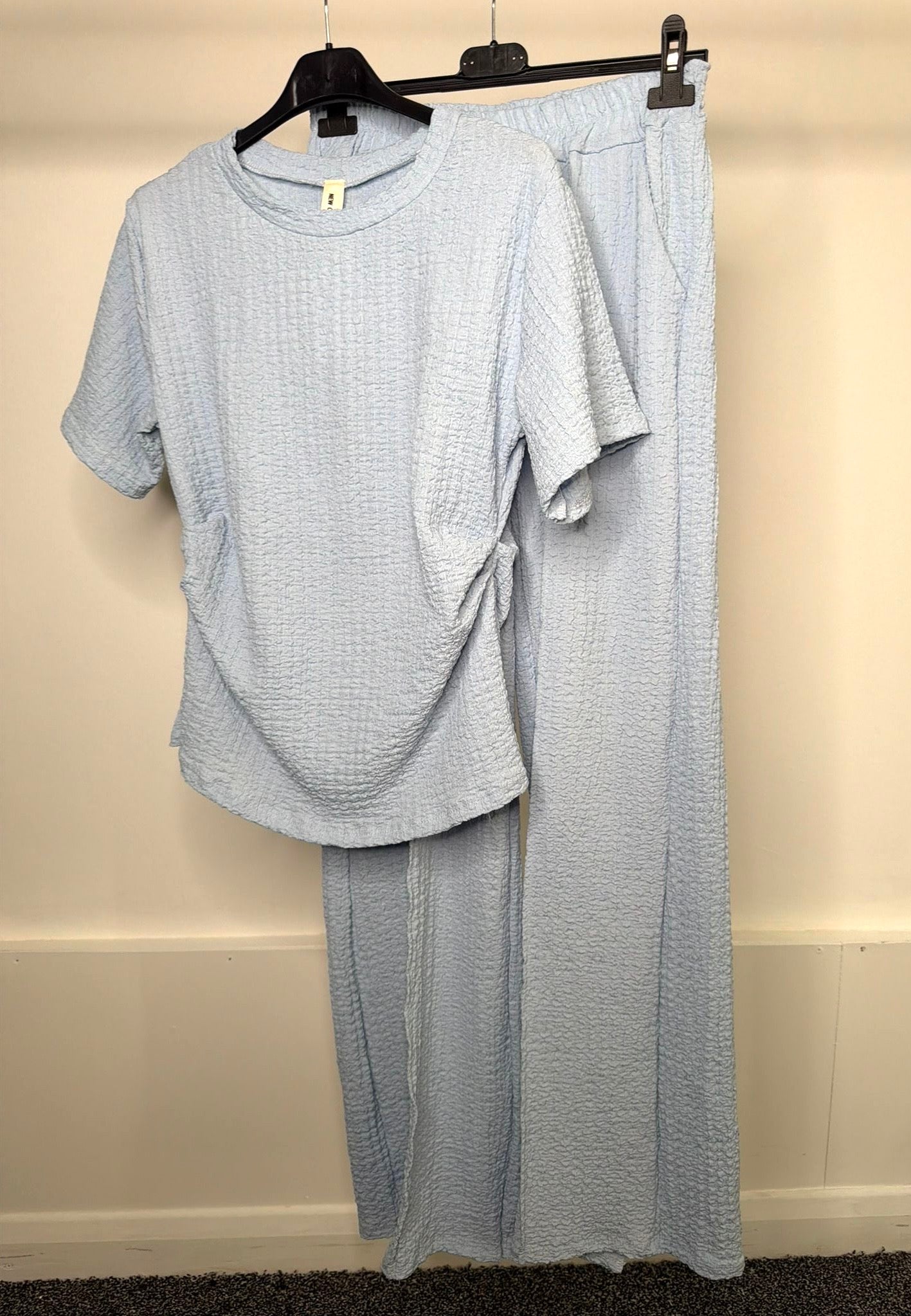 Waist Cinching Ruched Side Detail Cheesecloth Co Ord