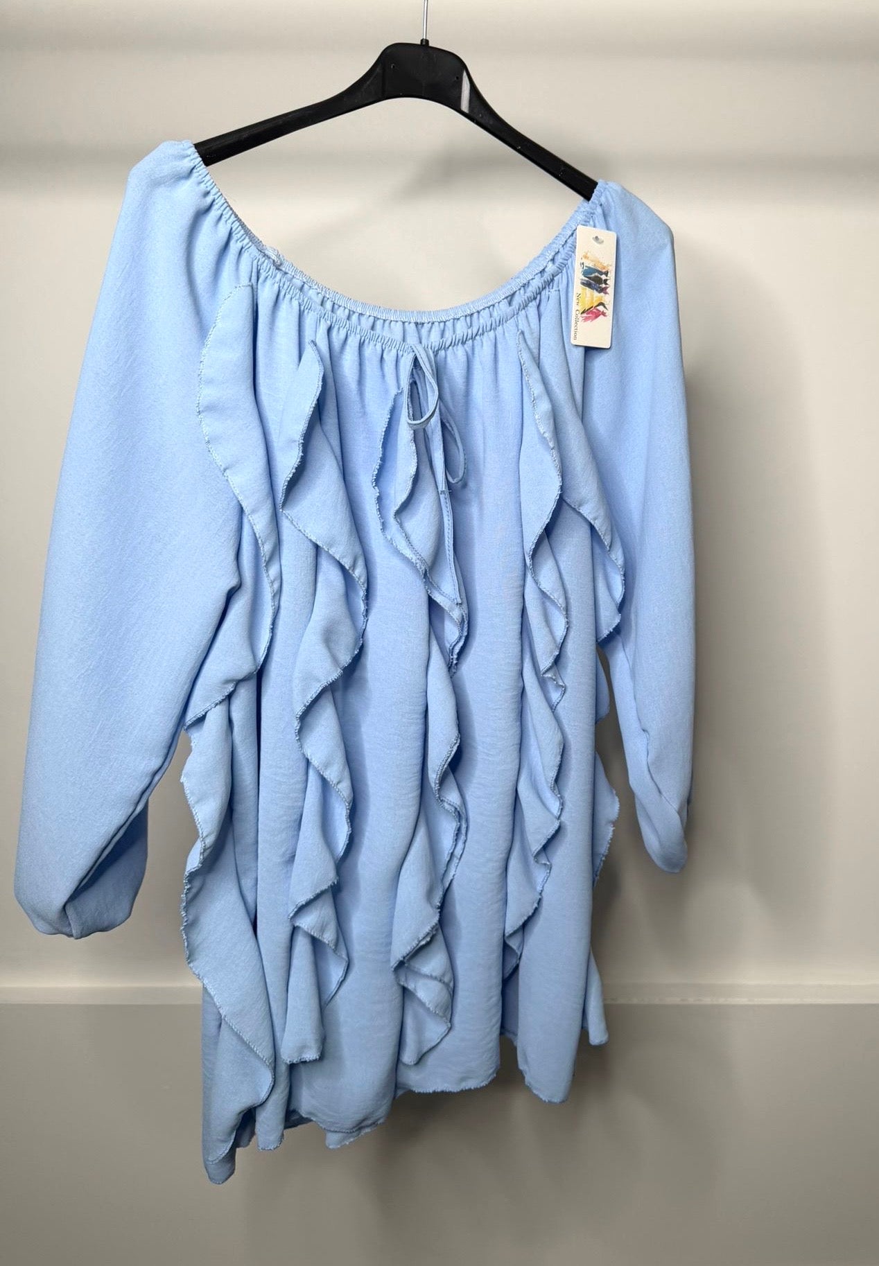 PLUS SIZE - Vertical Frill Detail Elasticated Blouse