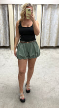 Balloon Hem Elasticated Belted Shorts