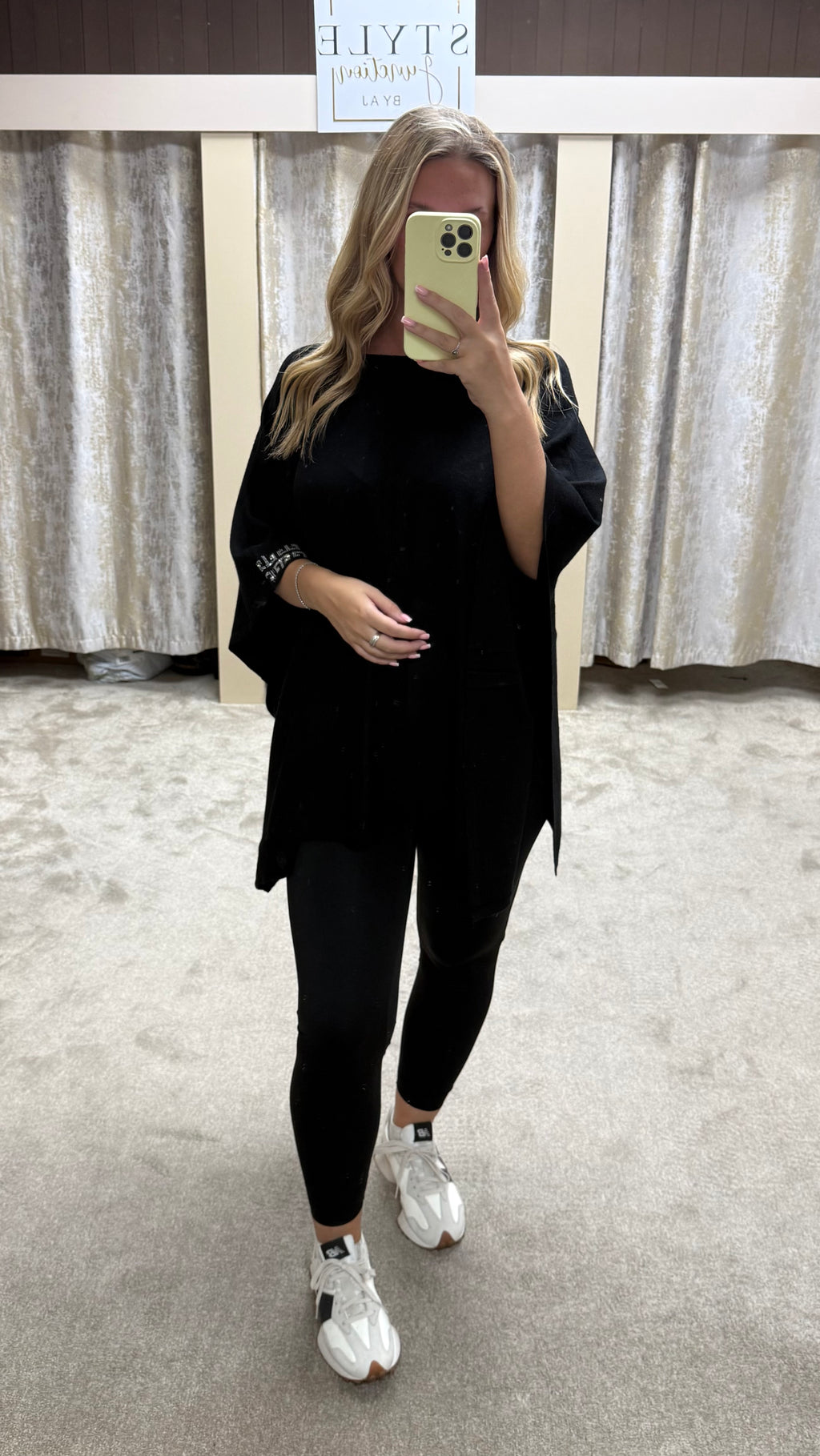 Diamanté Trim Detail Poncho