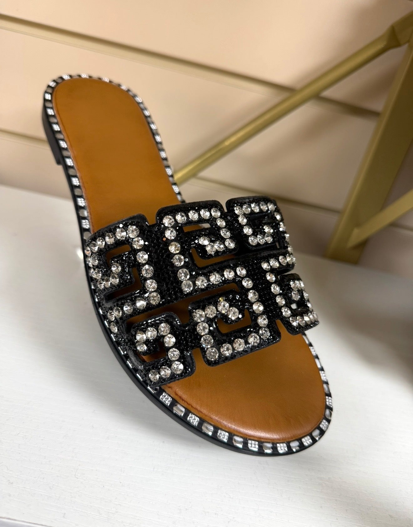 Diamanté Sliders - Black