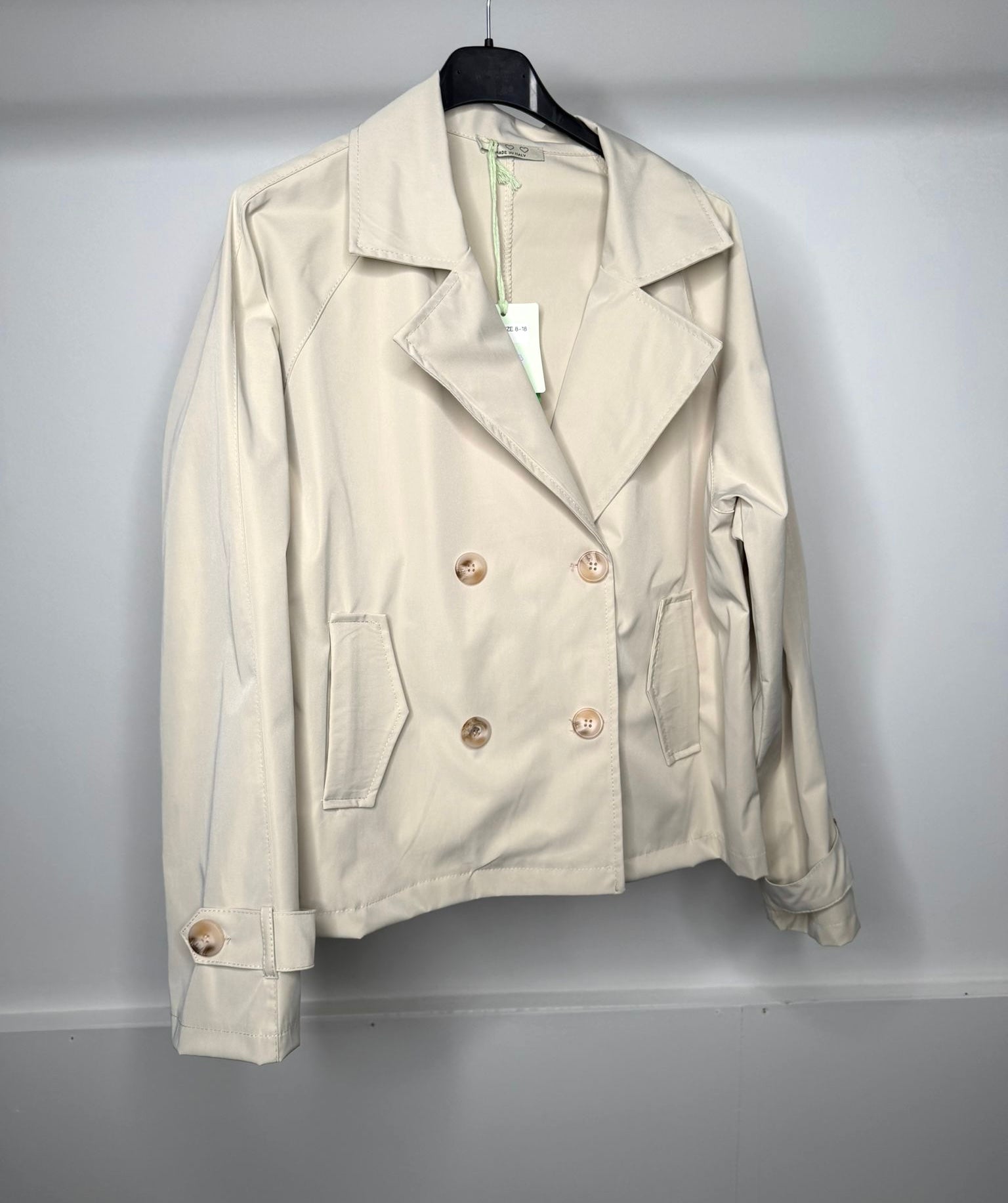 Double Breasted Cropped Trench Coat
