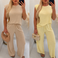 Flattering Ruched Detail Shoulder Pad Top & Elasticated Waist Trouser Co Ord