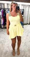 Elasticated High Waisted Floaty Shorts With Gold Buckle Detail